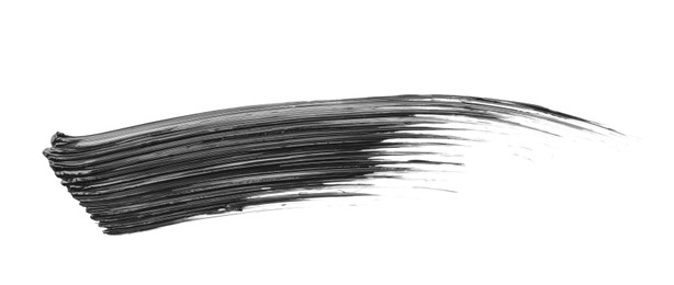 Photo of Smear of mascara isolated on white, top view