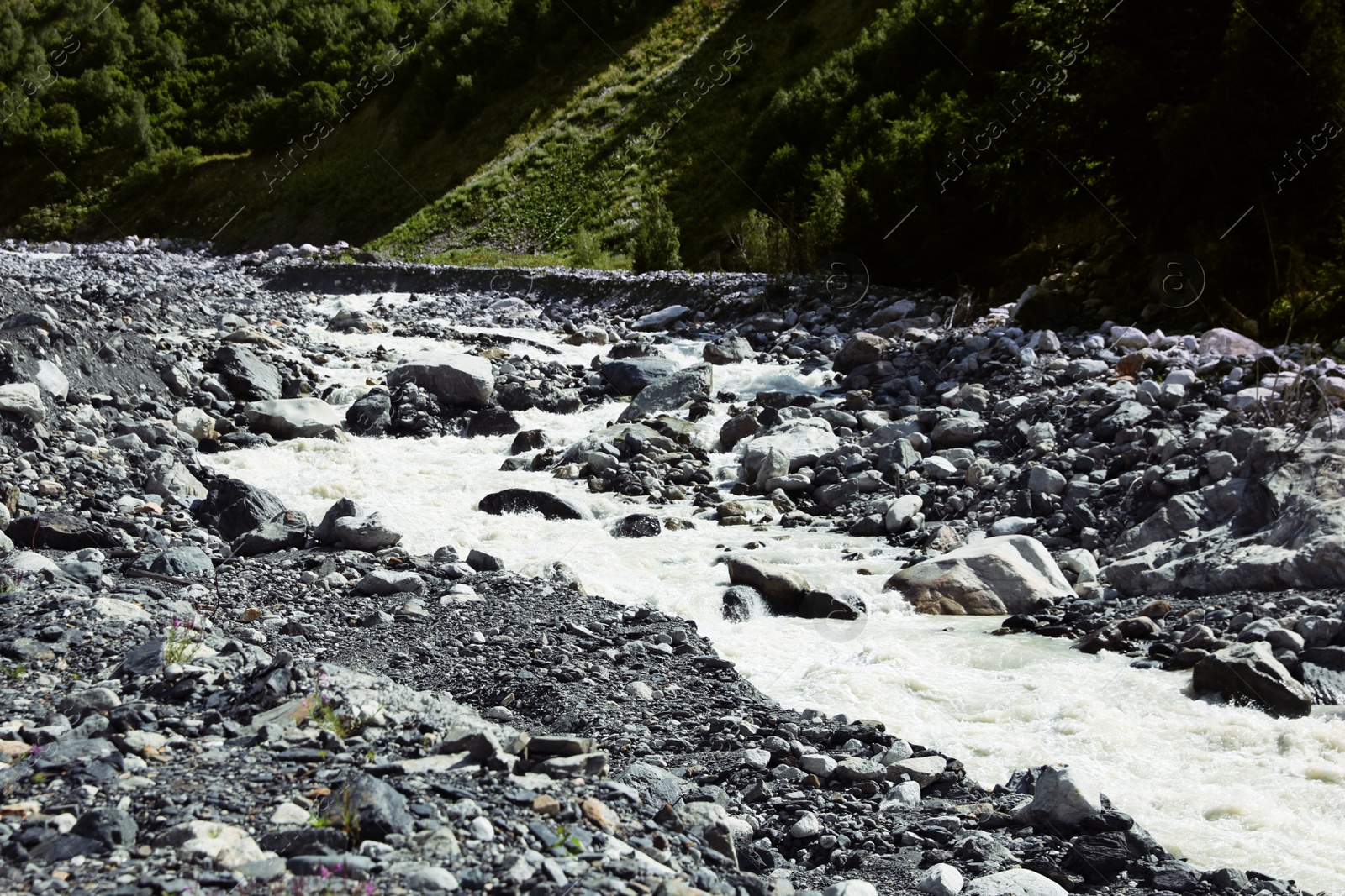 Photo of Picturesque view of beautiful river in mountains