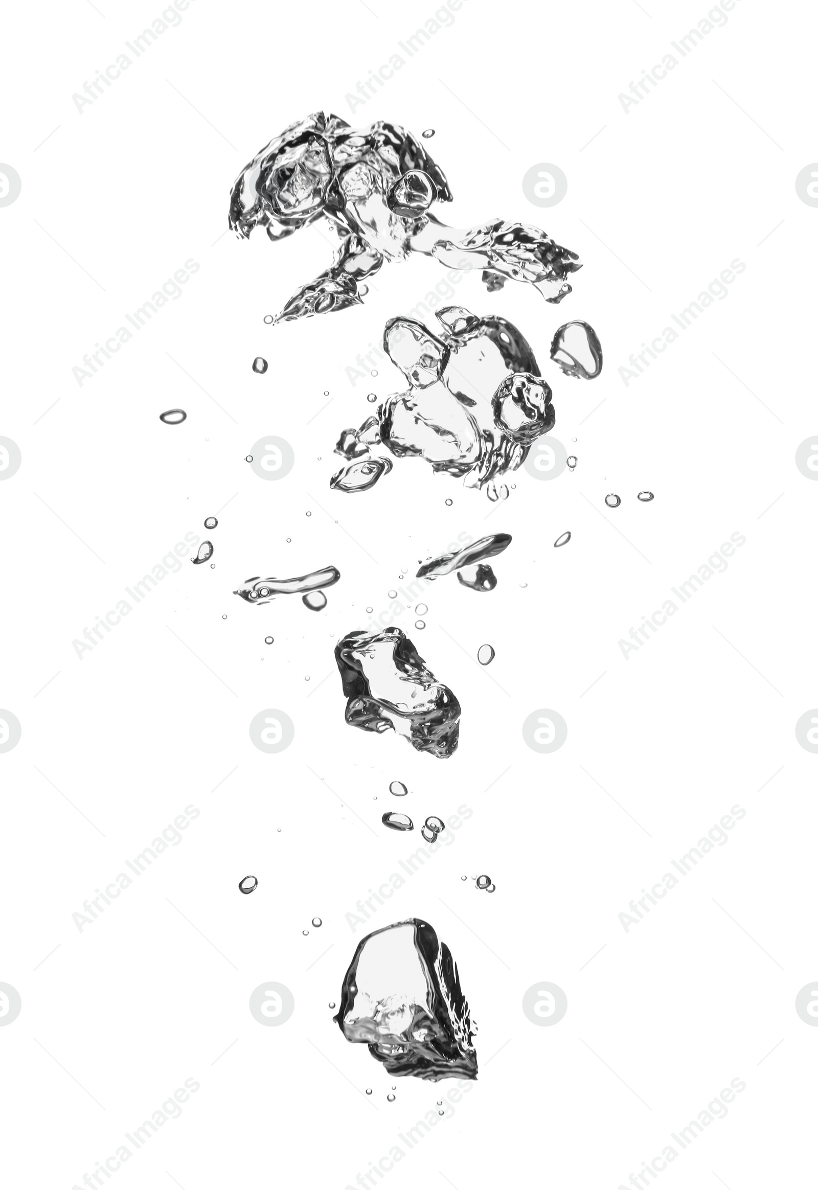 Photo of Air bubbles in water on white background