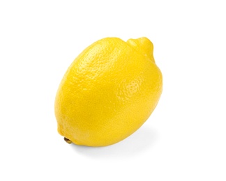 Photo of Whole ripe lemon on white background