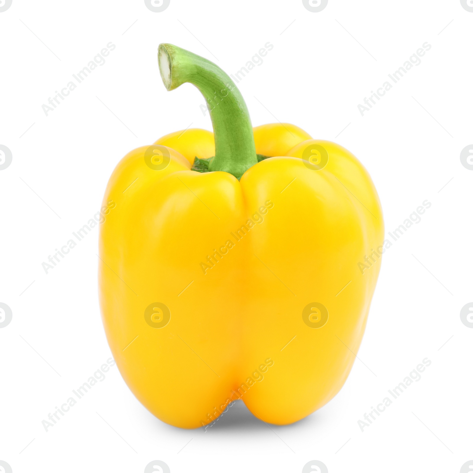 Photo of Ripe yellow bell pepper isolated on white