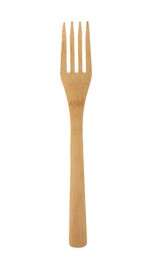 Bamboo fork isolated on white. Conscious consumption