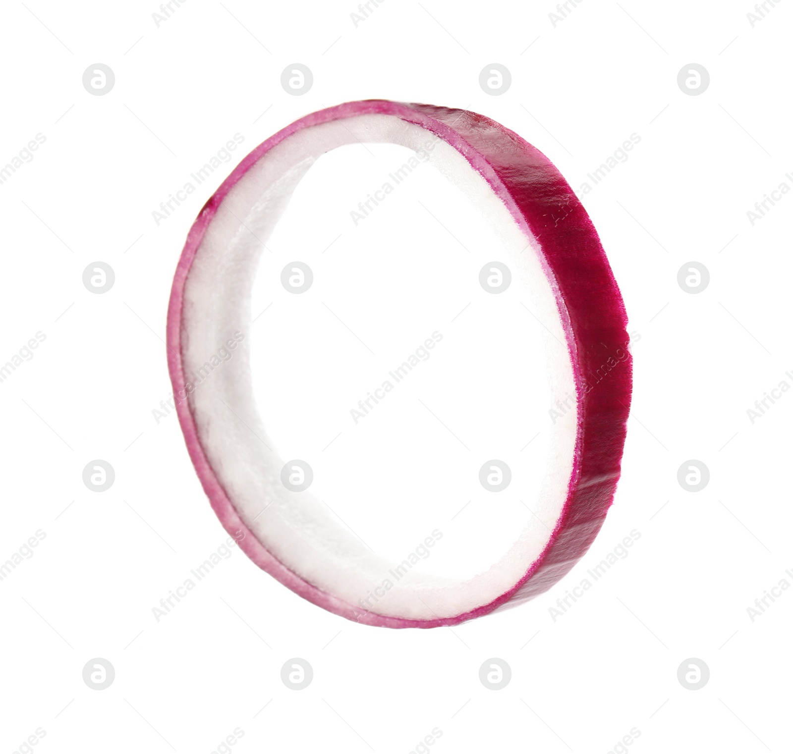 Photo of Fresh tasty onion ring on white background