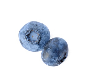 Photo of Fresh ripe blueberries on white background. Organic berry