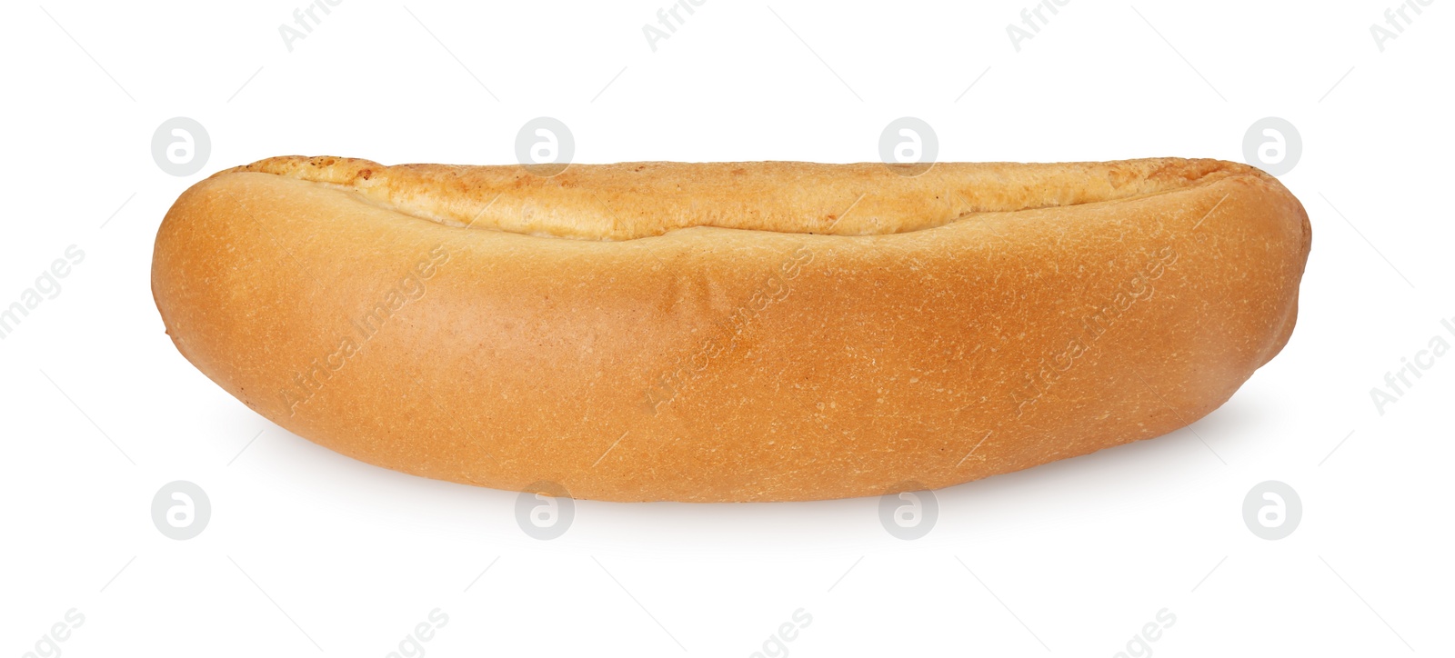 Photo of One fresh hot dog bun isolated on white