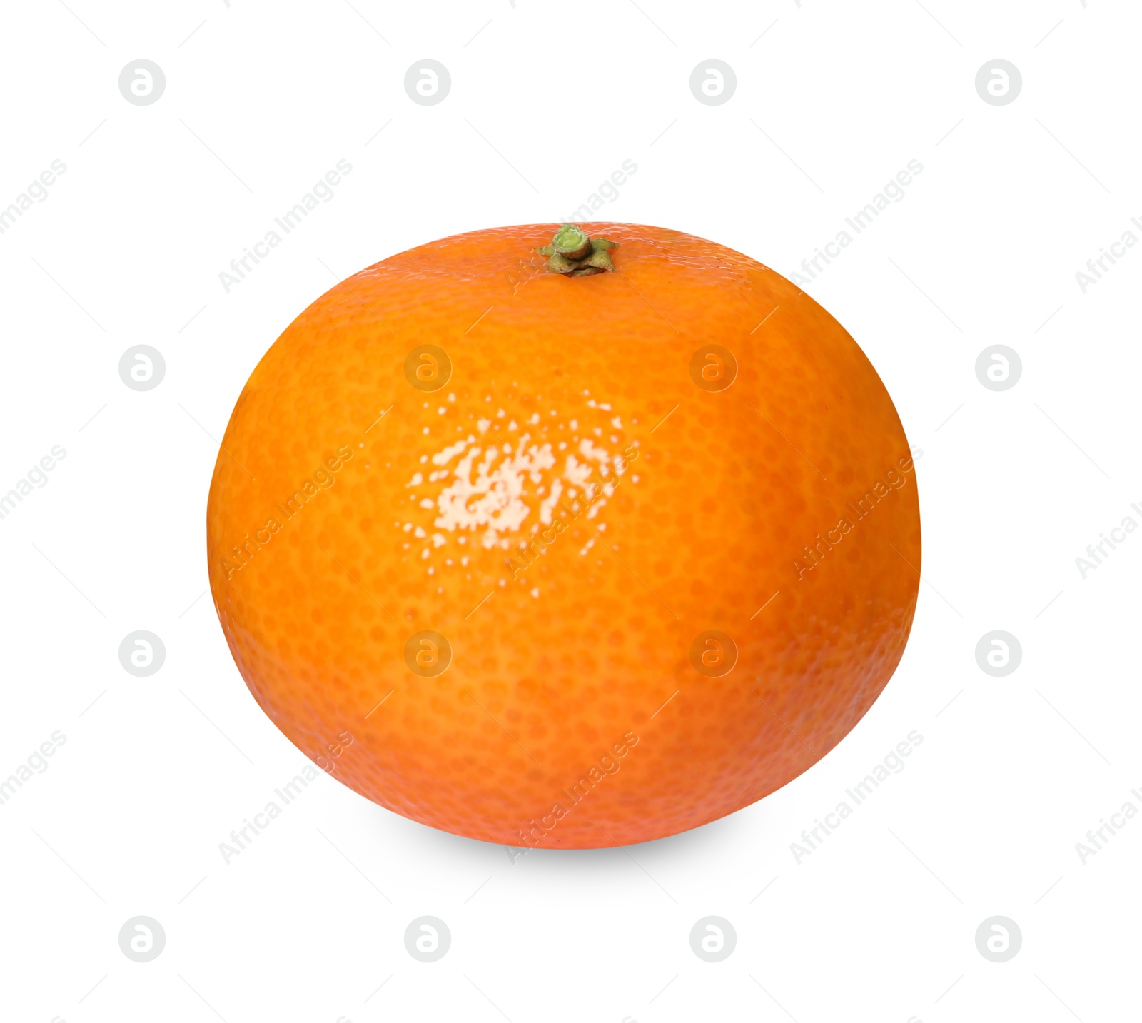 Photo of One fresh ripe tangerine isolated on white