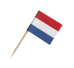 Small paper flag of Netherlands isolated on white