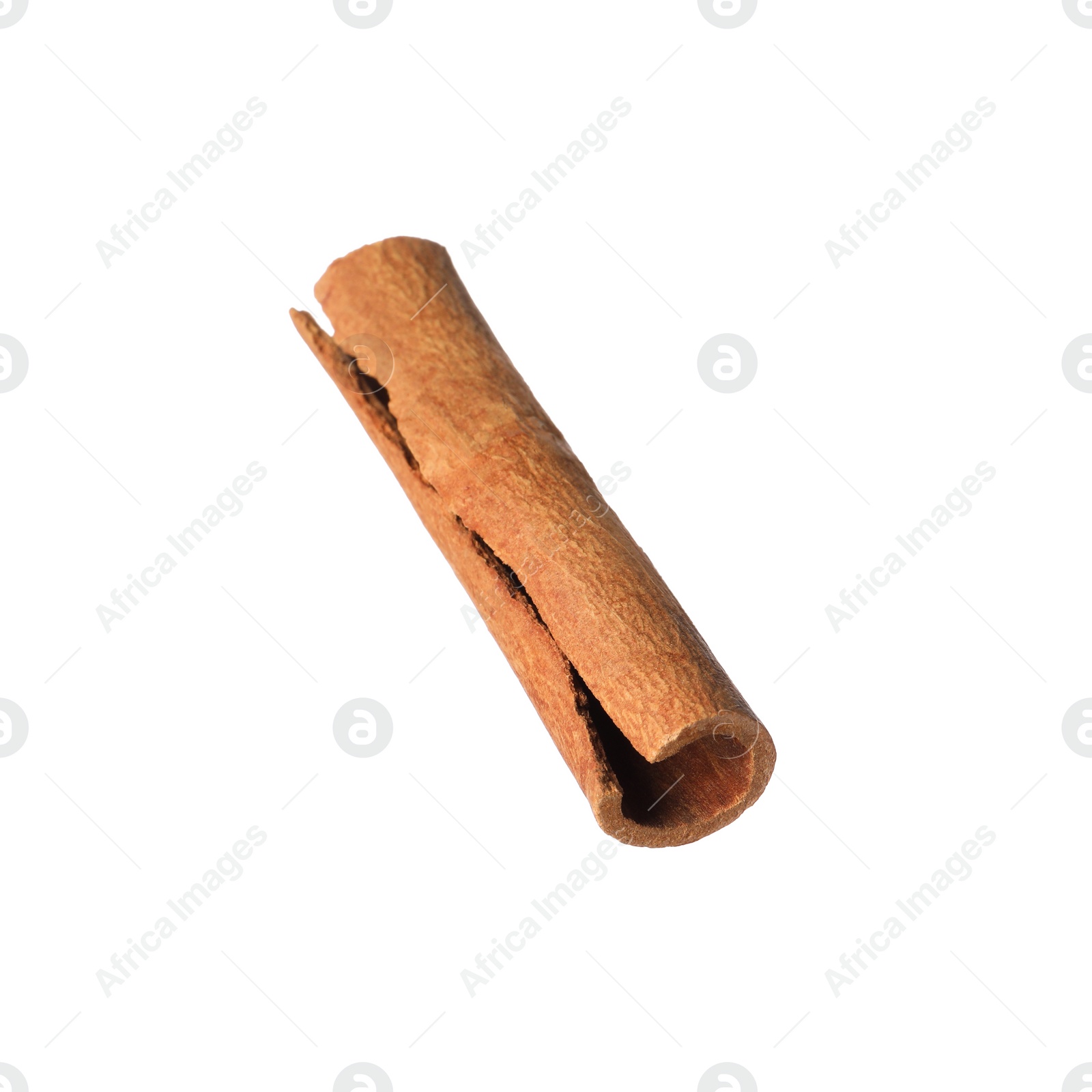 Photo of One aromatic cinnamon stick isolated on white