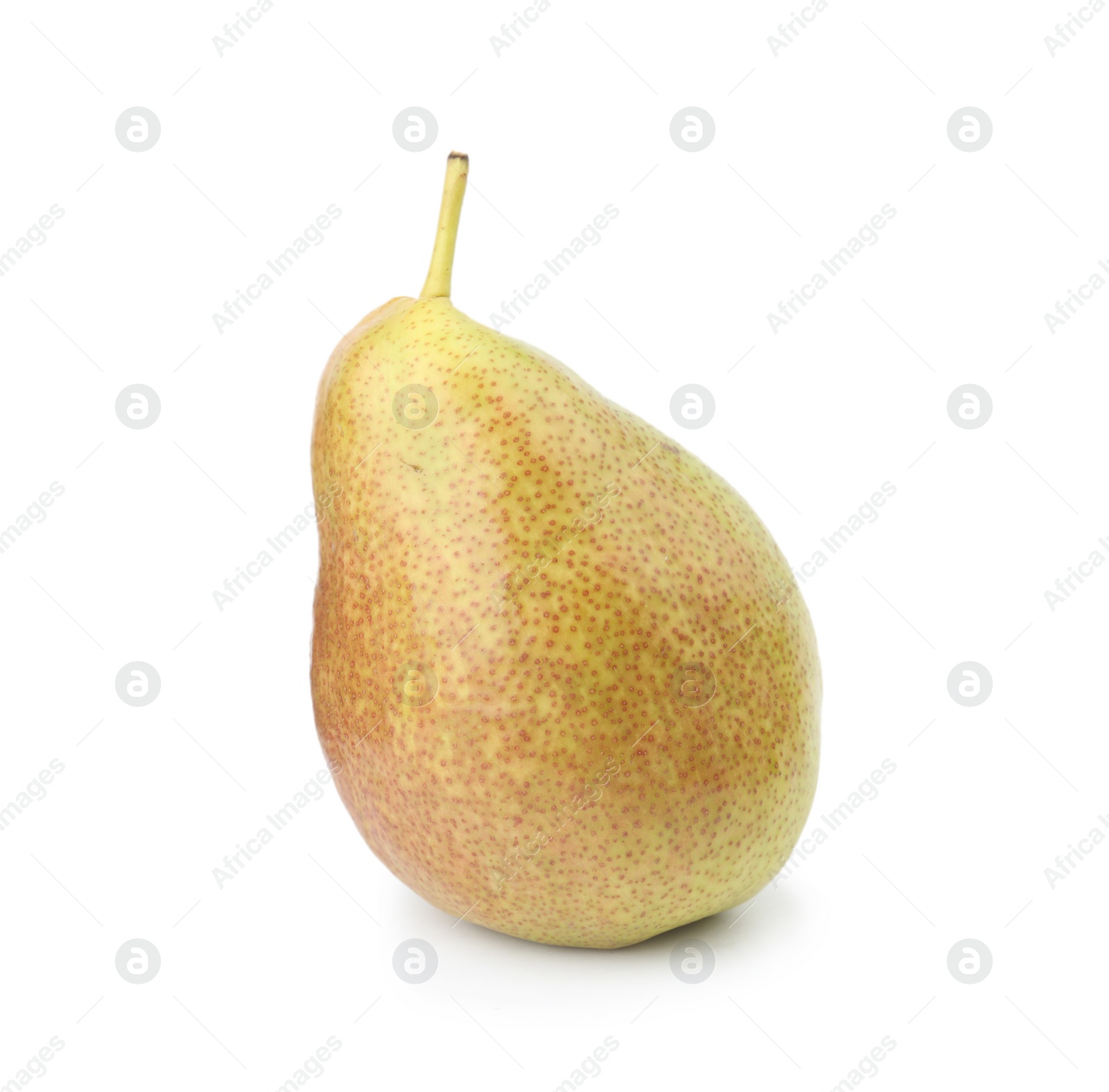 Photo of Ripe fresh juicy pear isolated on white