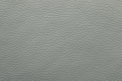 Photo of Texture of grey leather as background, closeup