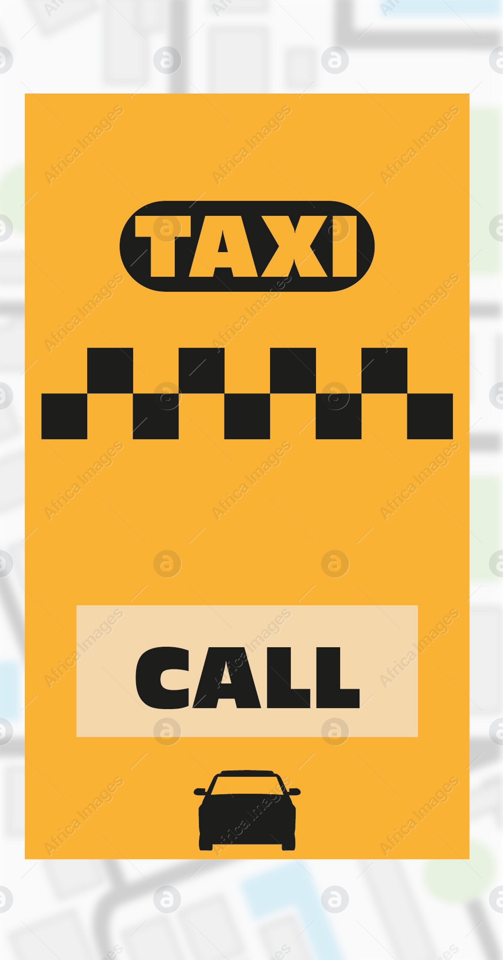 Illustration of  online taxi application for smartphone