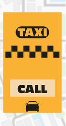 Illustration of online taxi application for smartphone