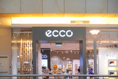 WARSAW, POLAND - MARCH 22, 2022: Official ECCO store in shopping mall