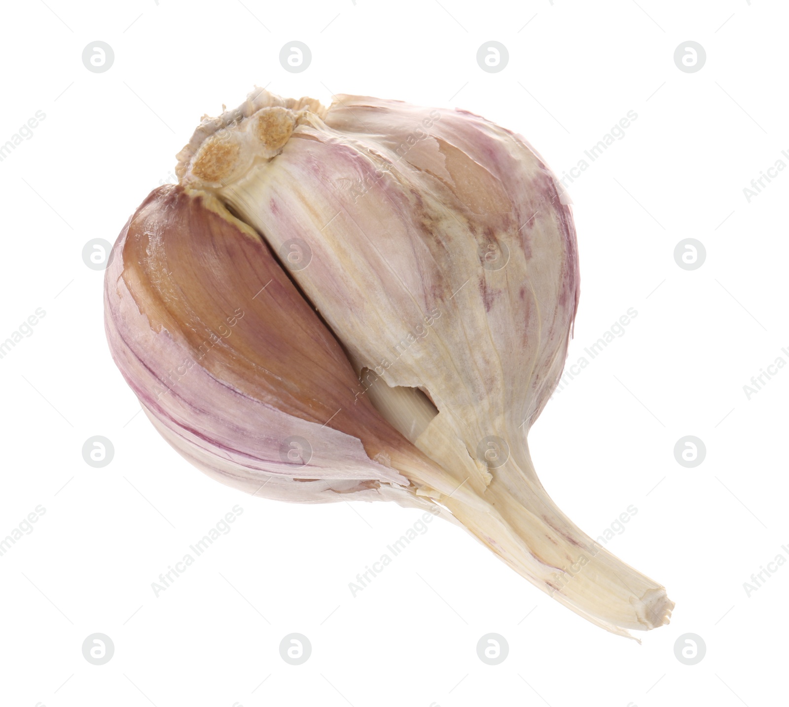 Photo of Cloves of fresh garlic isolated on white