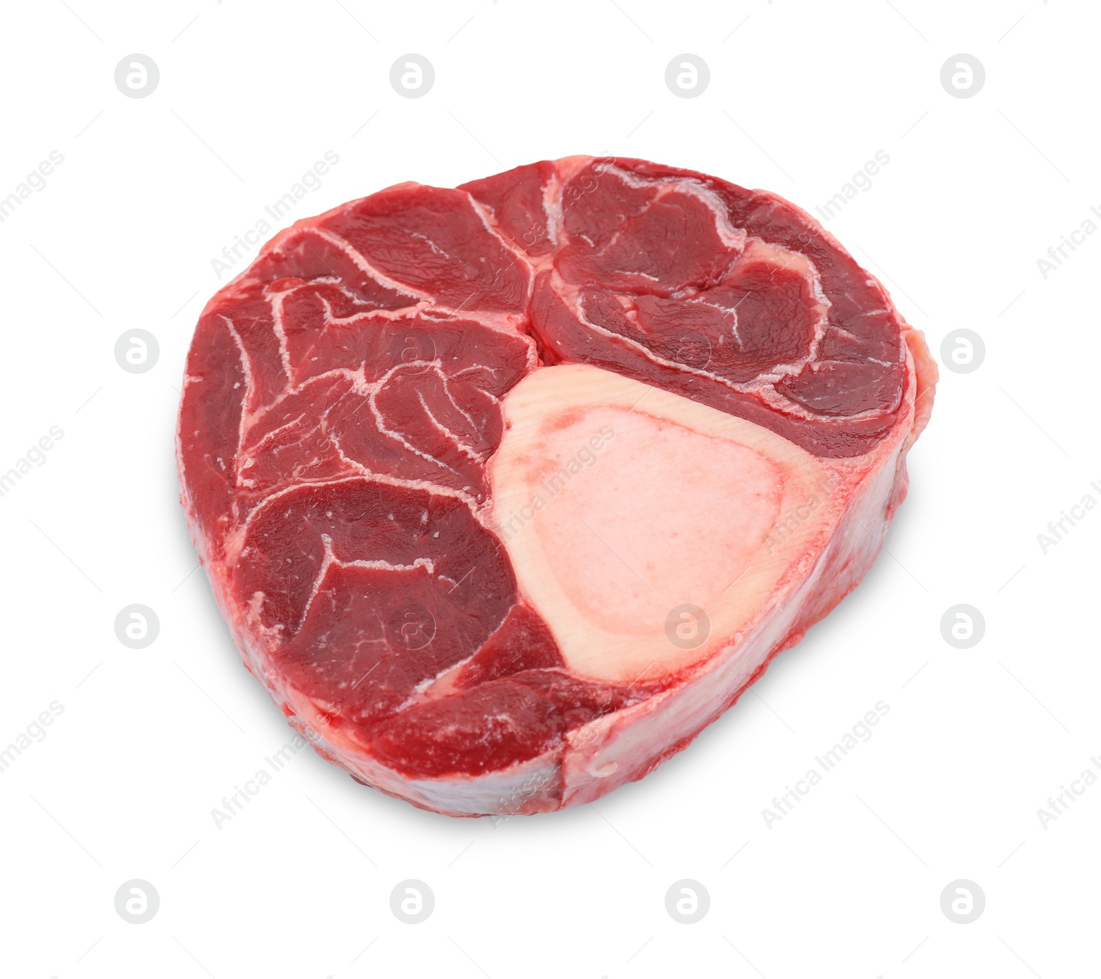 Photo of Piece of raw beef meat isolated on white