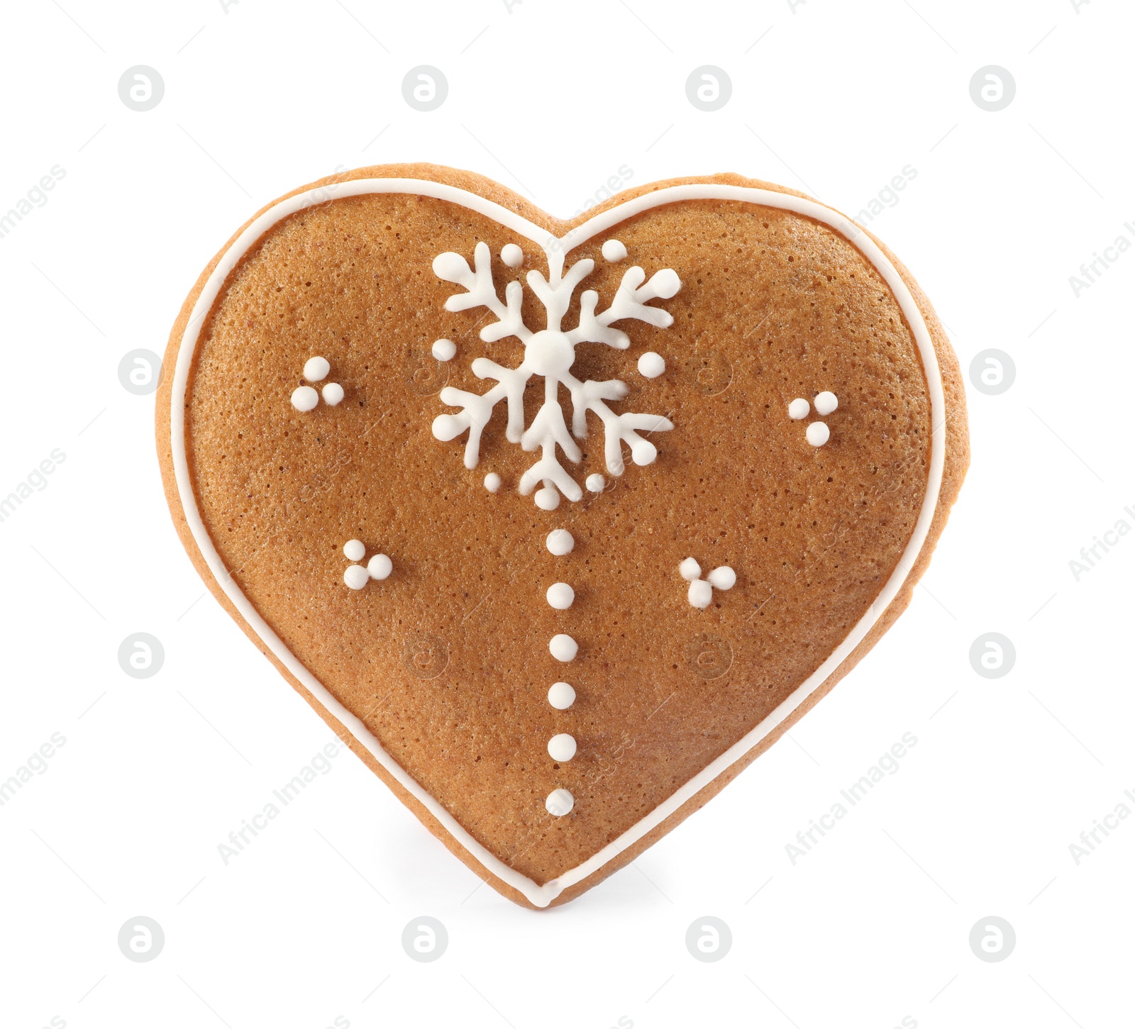 Photo of Heart shaped Christmas cookie isolated on white