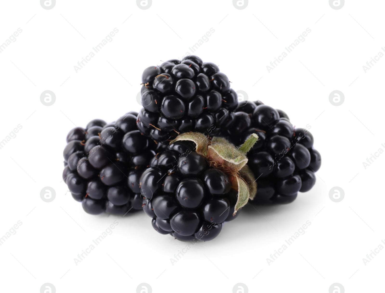 Photo of Delicious fresh ripe blackberries isolated on white