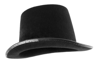 Black magician top hat isolated on white