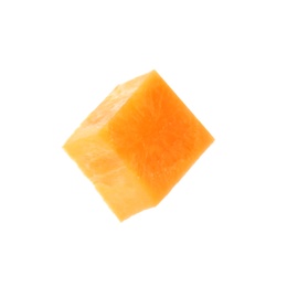 Photo of Piece of ripe carrot on white background