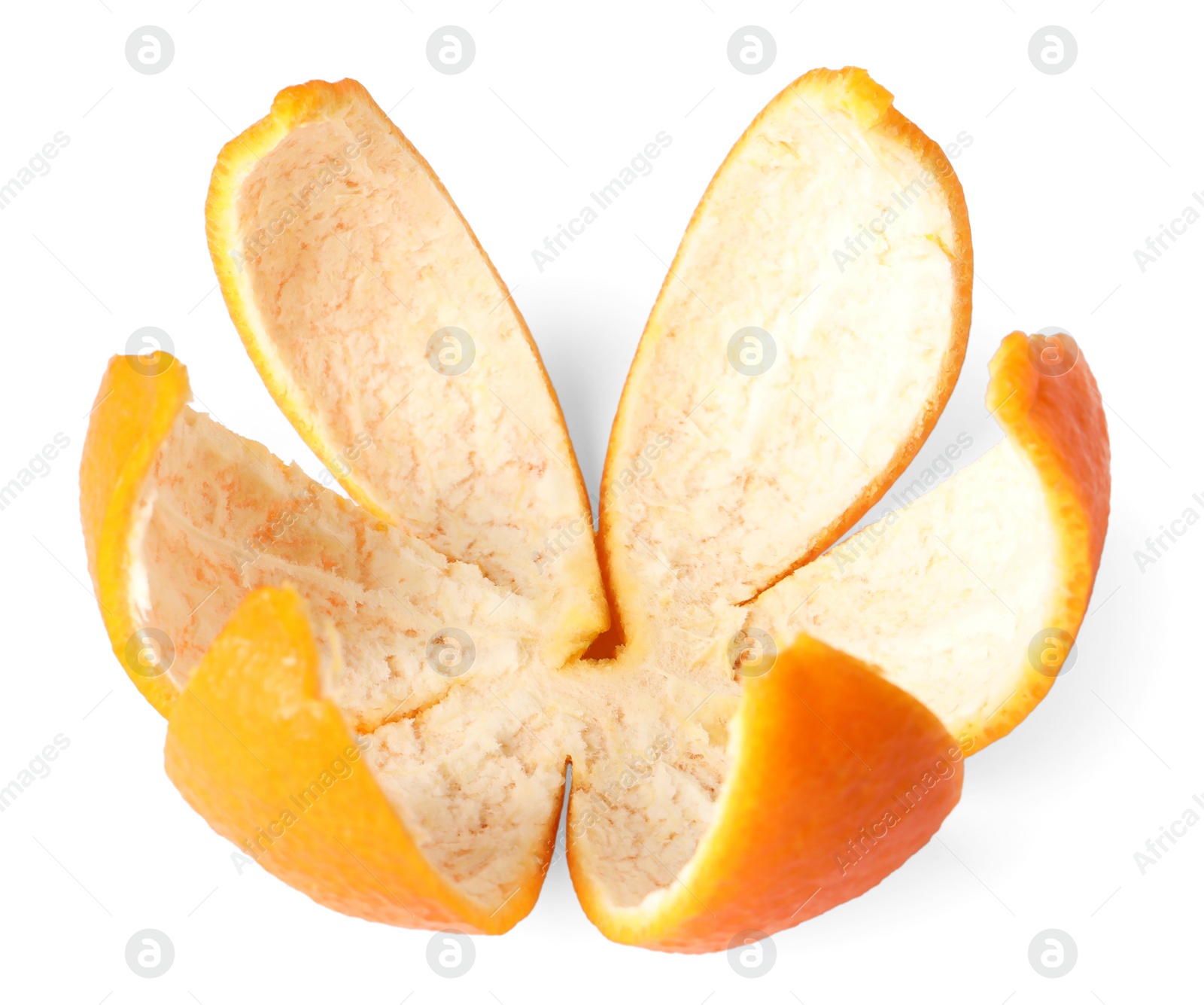 Photo of Fresh peels of tangerine isolated on white