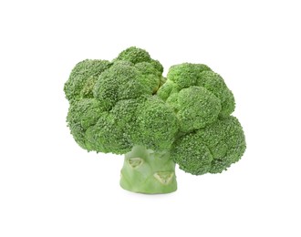 Photo of Fresh raw green broccoli isolated on white