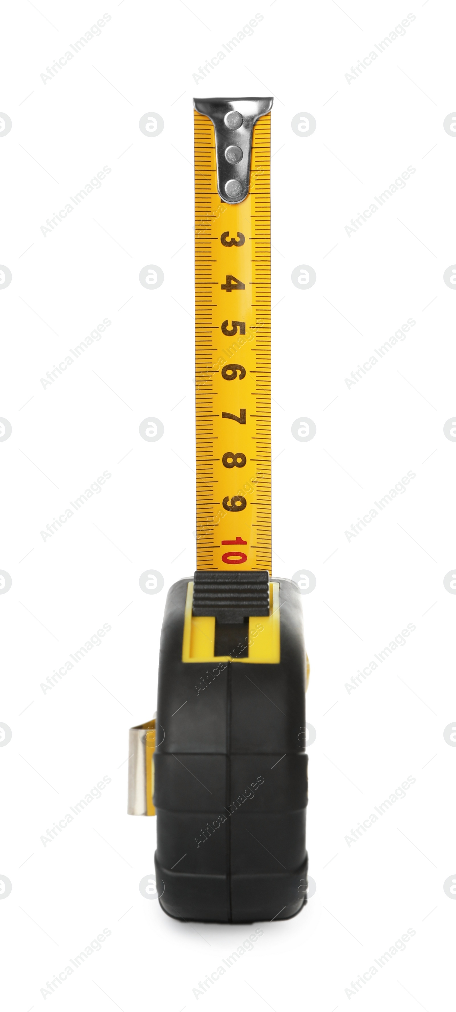 Photo of Tape measure isolated on white. Construction tool