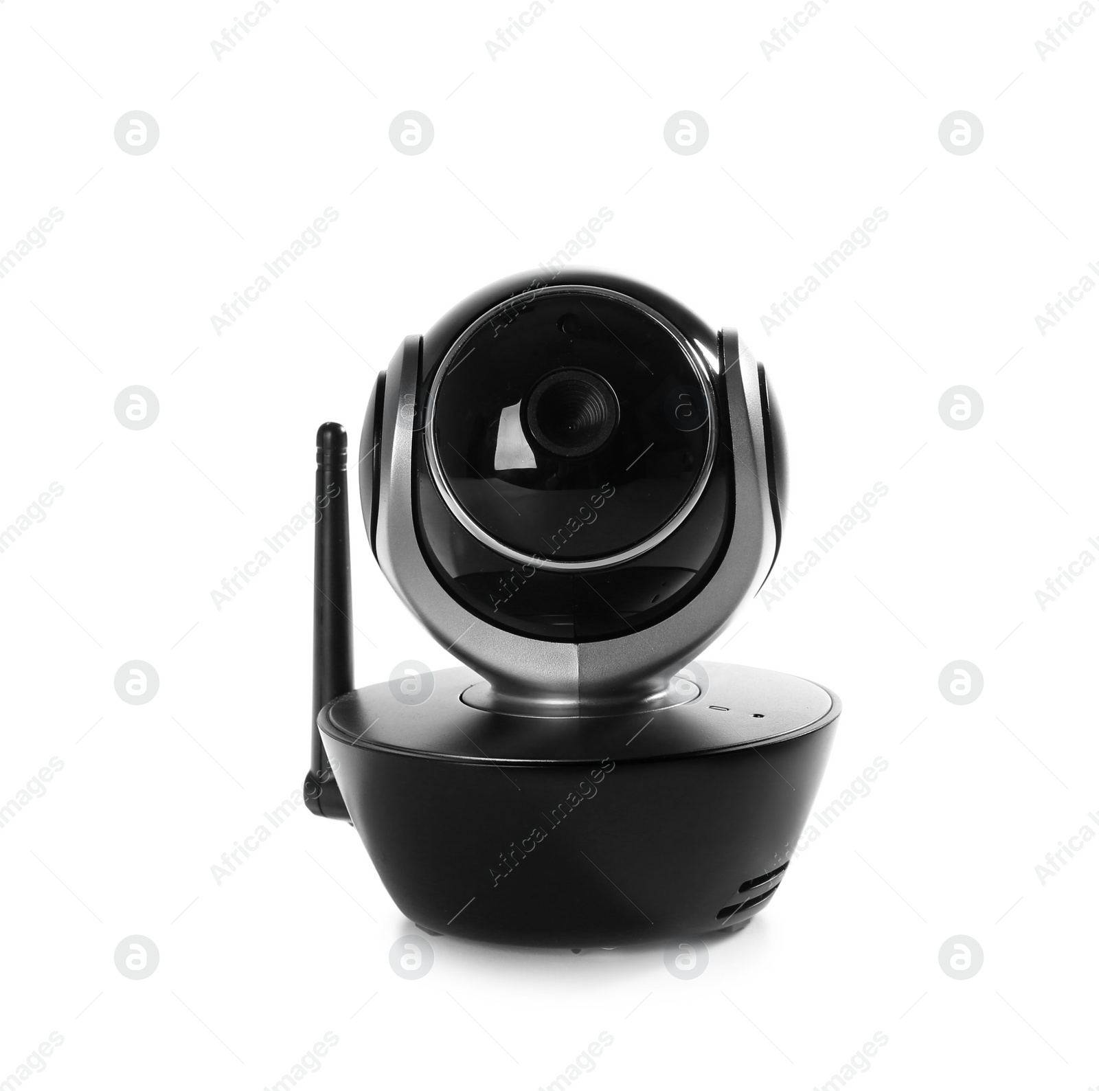 Photo of Modern CCTV security camera on white background