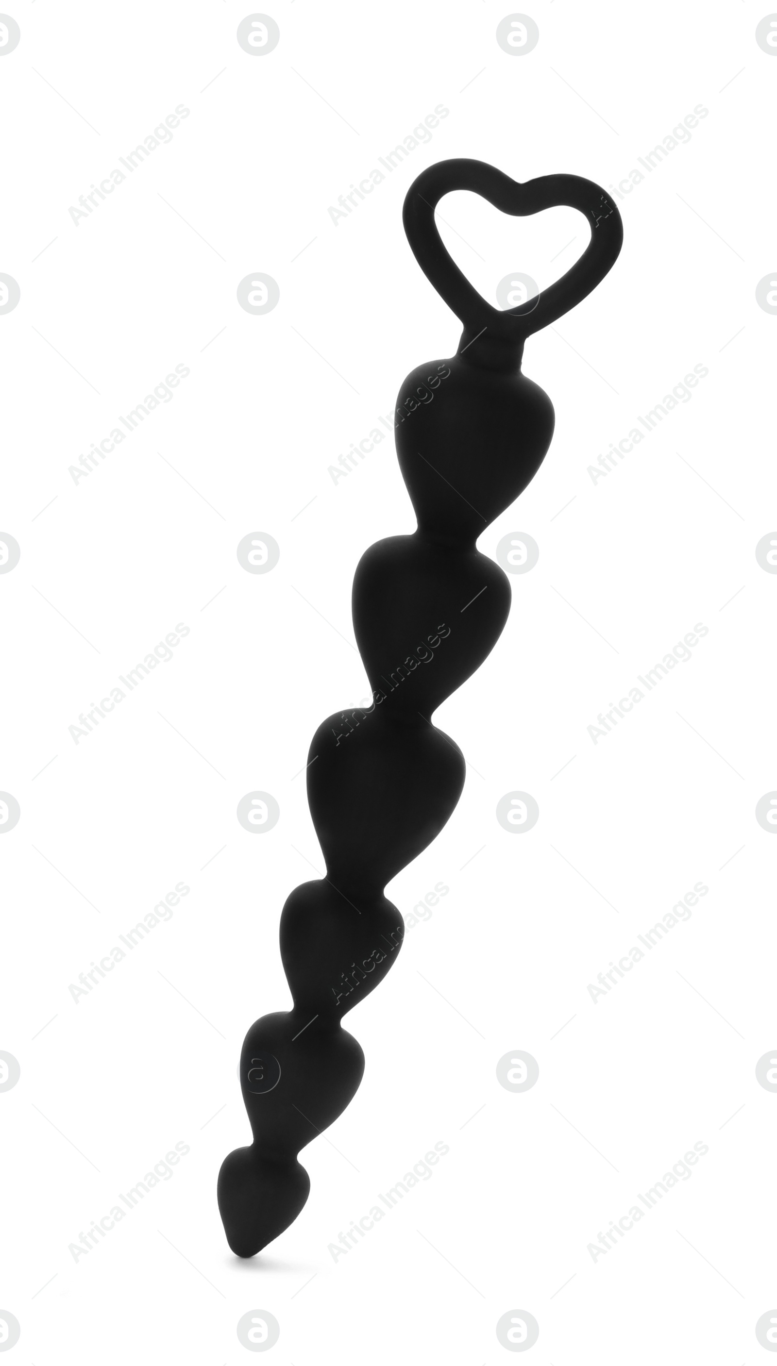 Photo of Black anal ball beads on white background. Sex toy