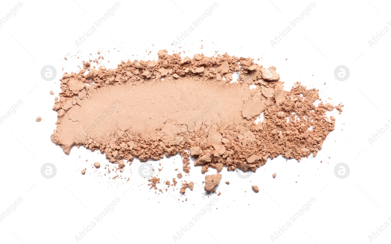 Photo of Swatch of beautiful eye shadow on white background, top view