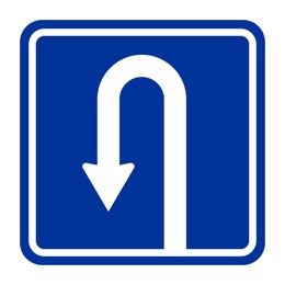 Illustration of Traffic sign U-TURN on white background, illustration 
