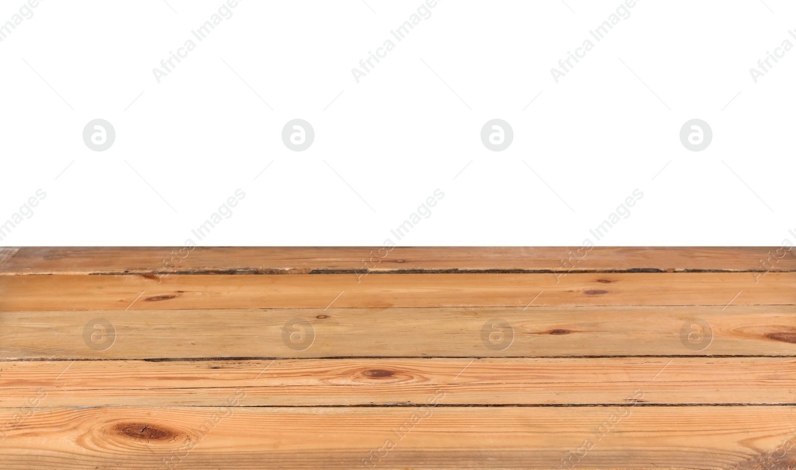 Photo of Empty brown wooden surface isolated on white