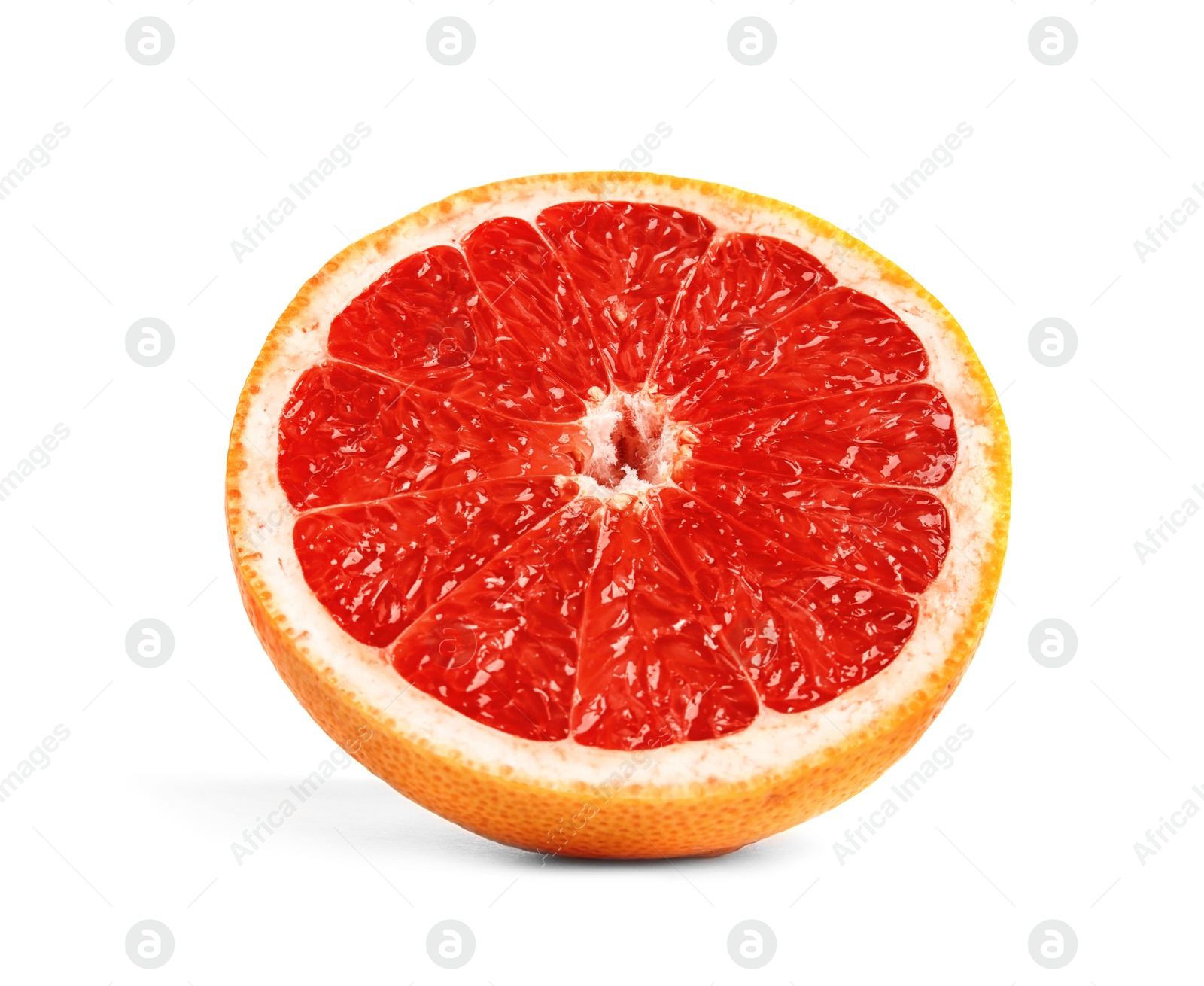 Photo of Half of ripe grapefruit isolated on white