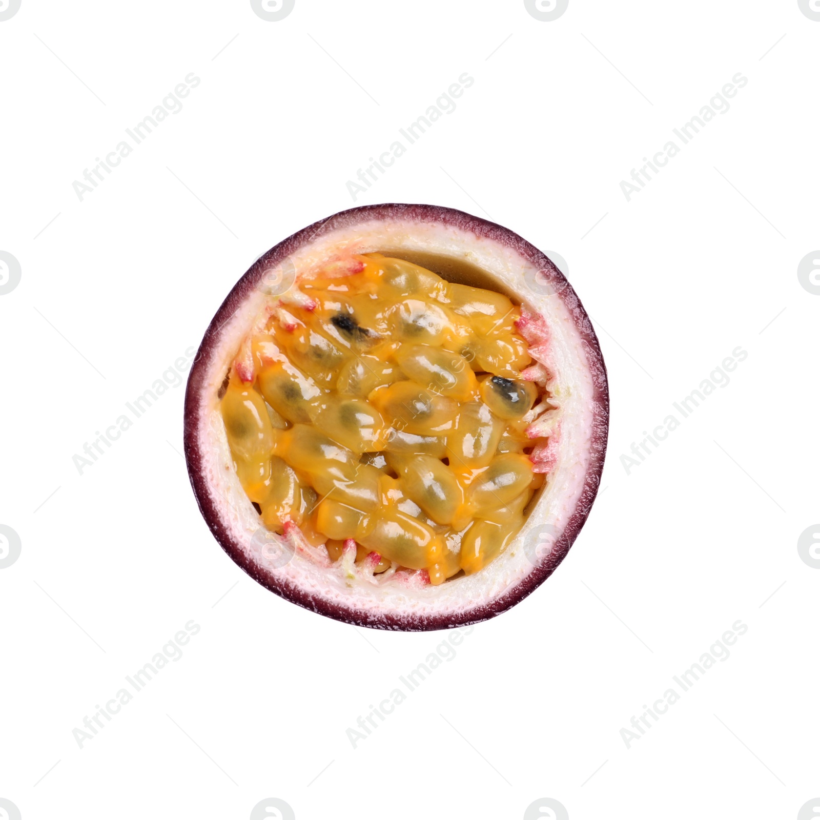 Photo of Half of passion fruit isolated on white