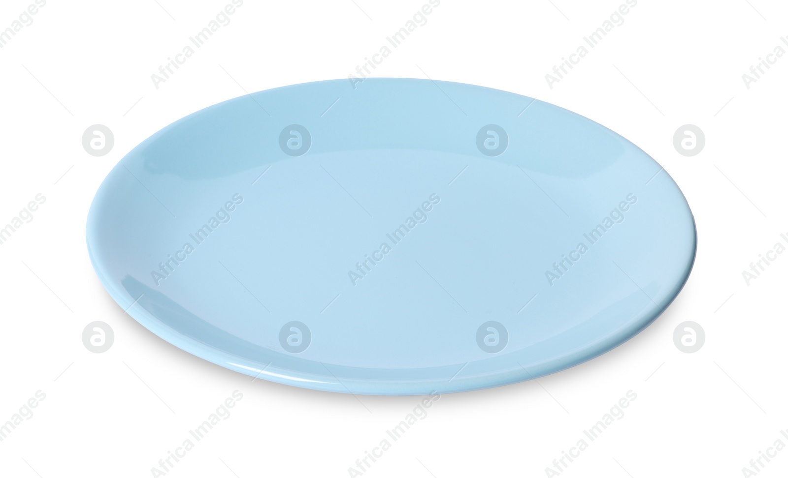 Photo of One clean ceramic plate isolated on white.
