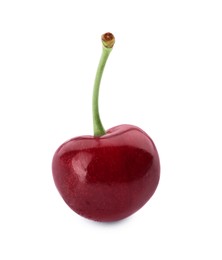 Photo of One ripe sweet cherry isolated on white