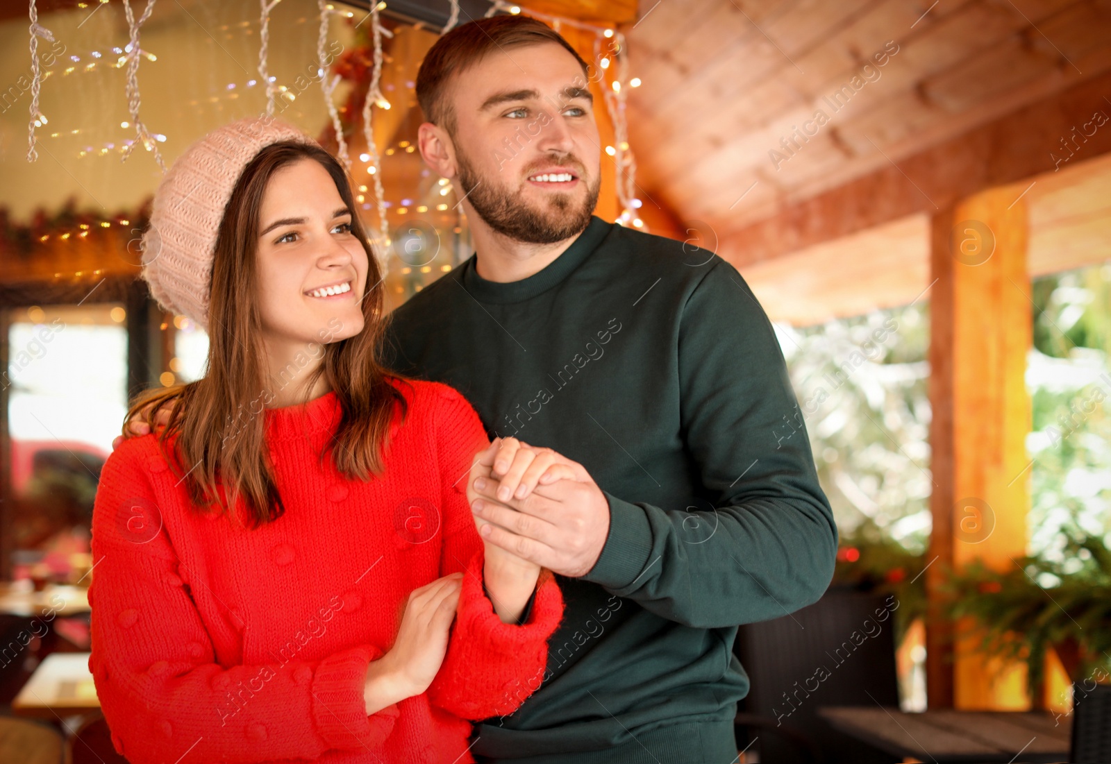 Photo of Happy couple spending time together during winter vacation