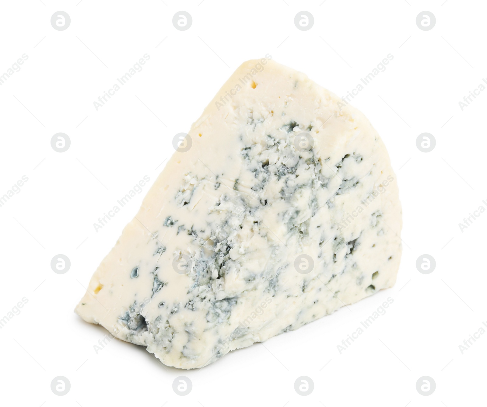 Photo of Piece of delicious blue cheese isolated on white