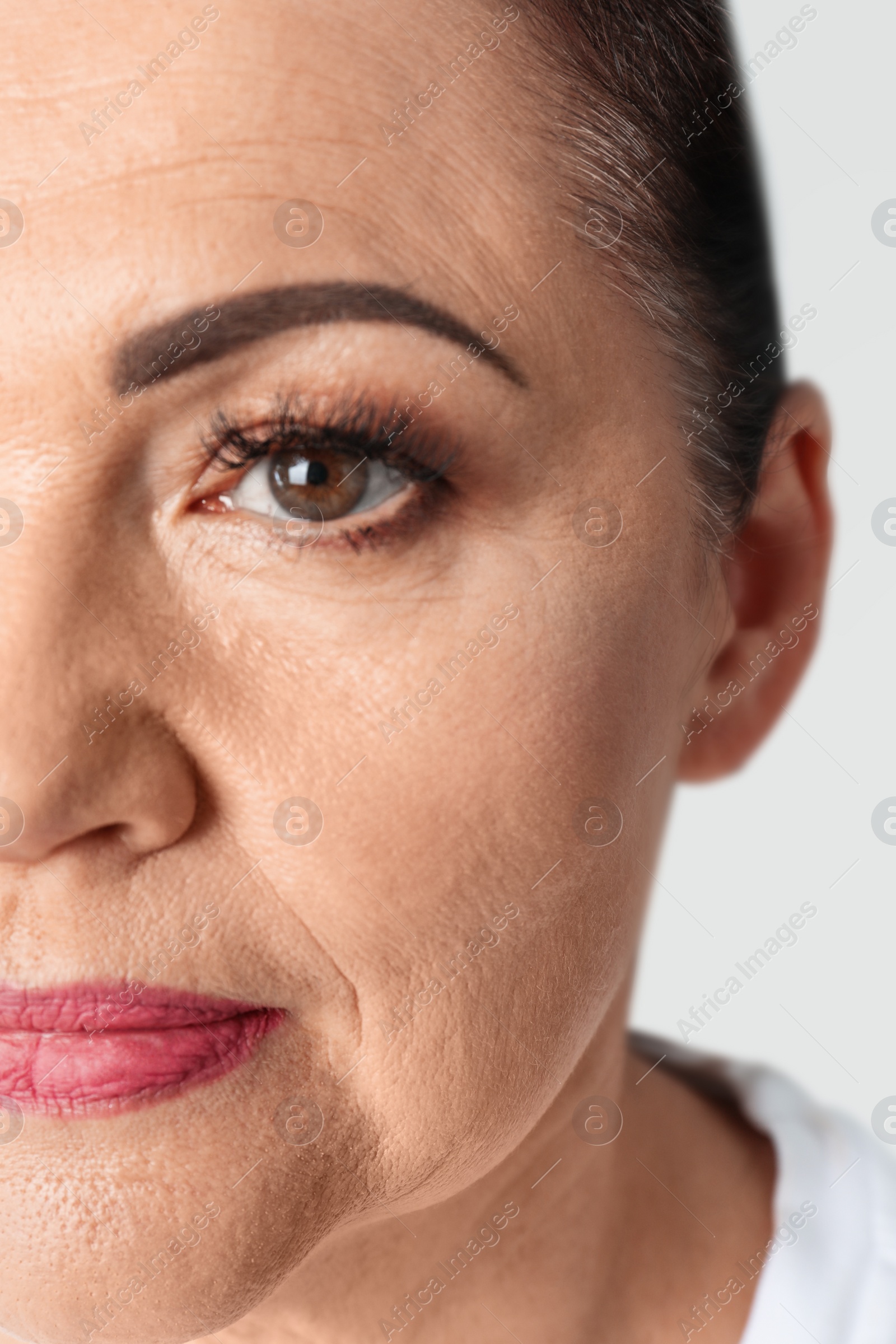 Photo of Closeup view of beautiful older woman