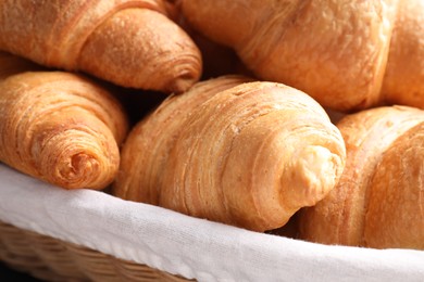 Photo of Closeup viewtasty fresh crispy croissants