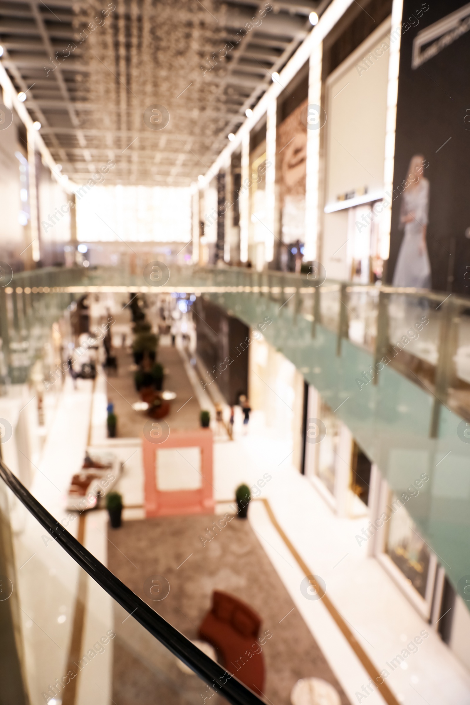 Photo of DUBAI, UNITED ARAB EMIRATES - NOVEMBER 04, 2018: Interior of luxury shopping mall, blurred view