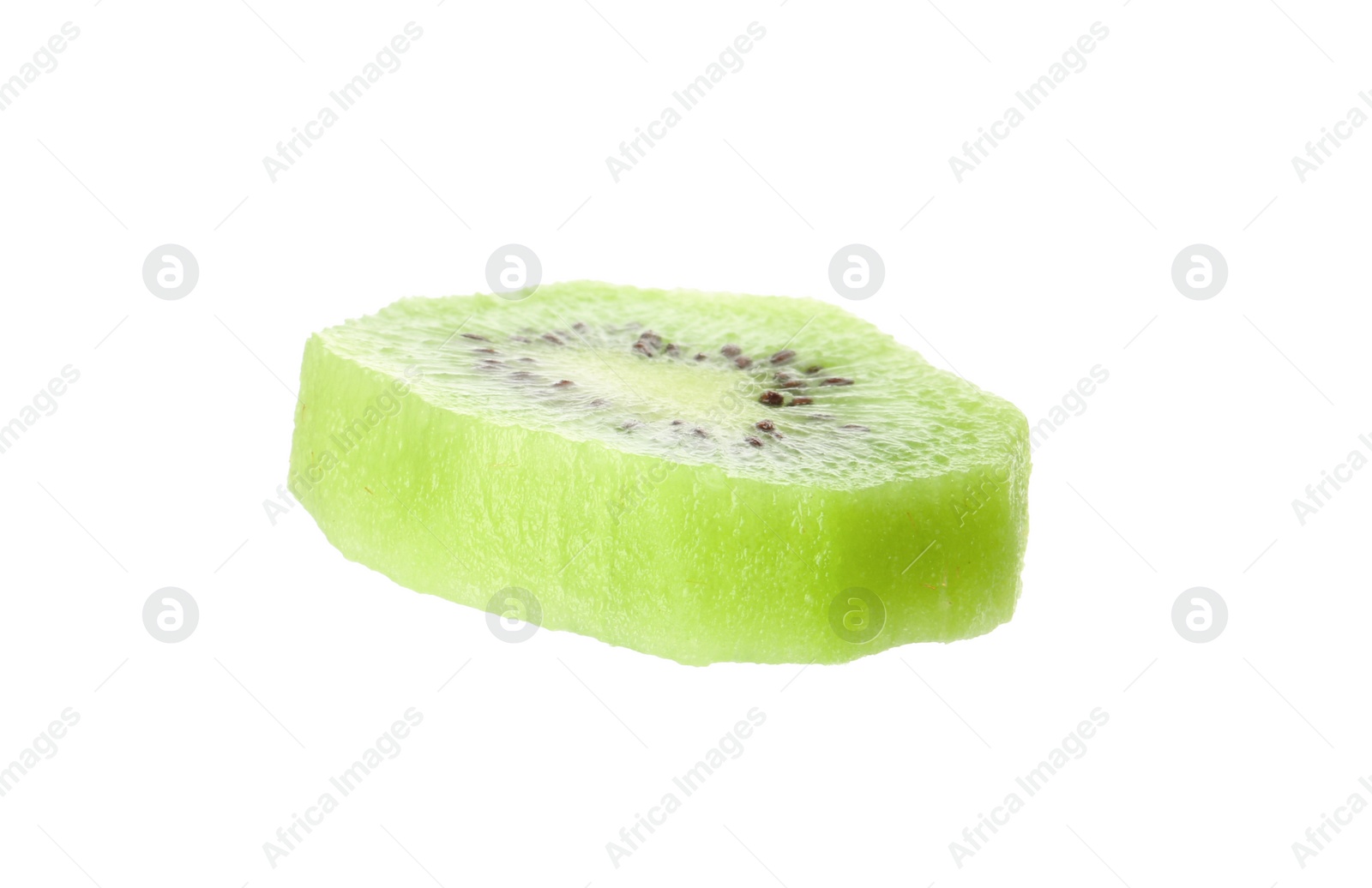 Photo of Slice of fresh kiwi on white background