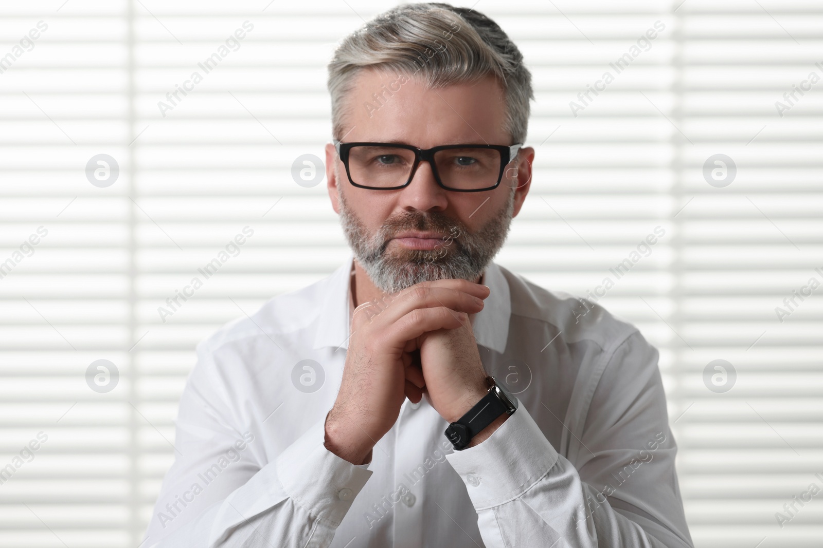 Photo of Man having video call at home, view from web camera