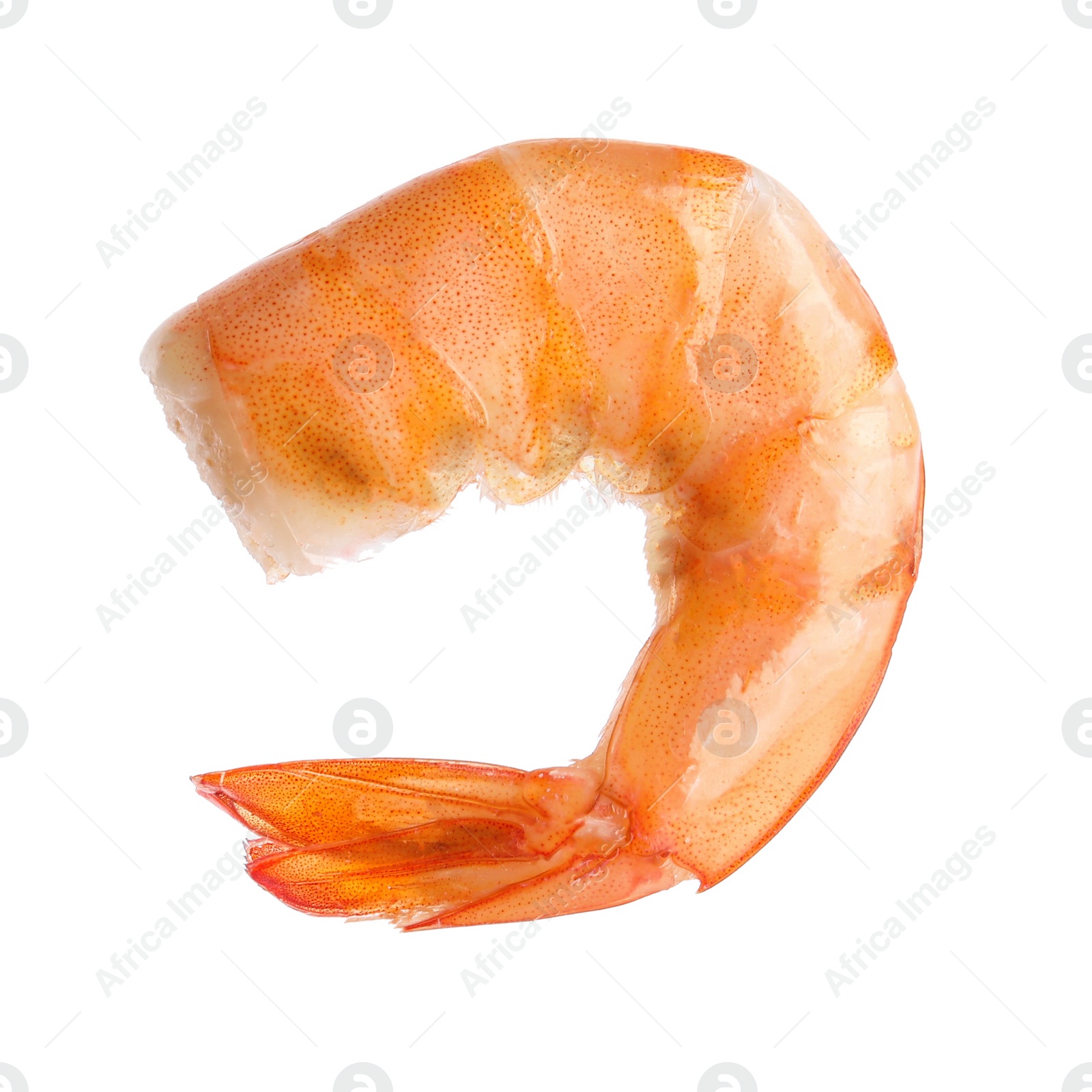 Photo of Delicious cooked shrimp isolated on white. Healthy seafood