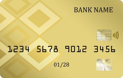 Illustration of Chip credit card, illustration. Mockup for design