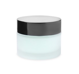 Jar of aloe gel isolated on white