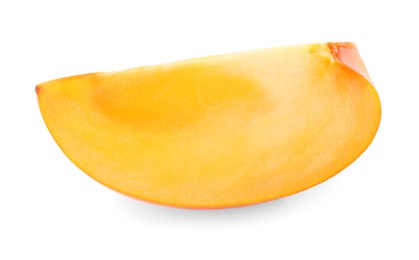 Photo of Piece of fresh persimmon fruit isolated on white