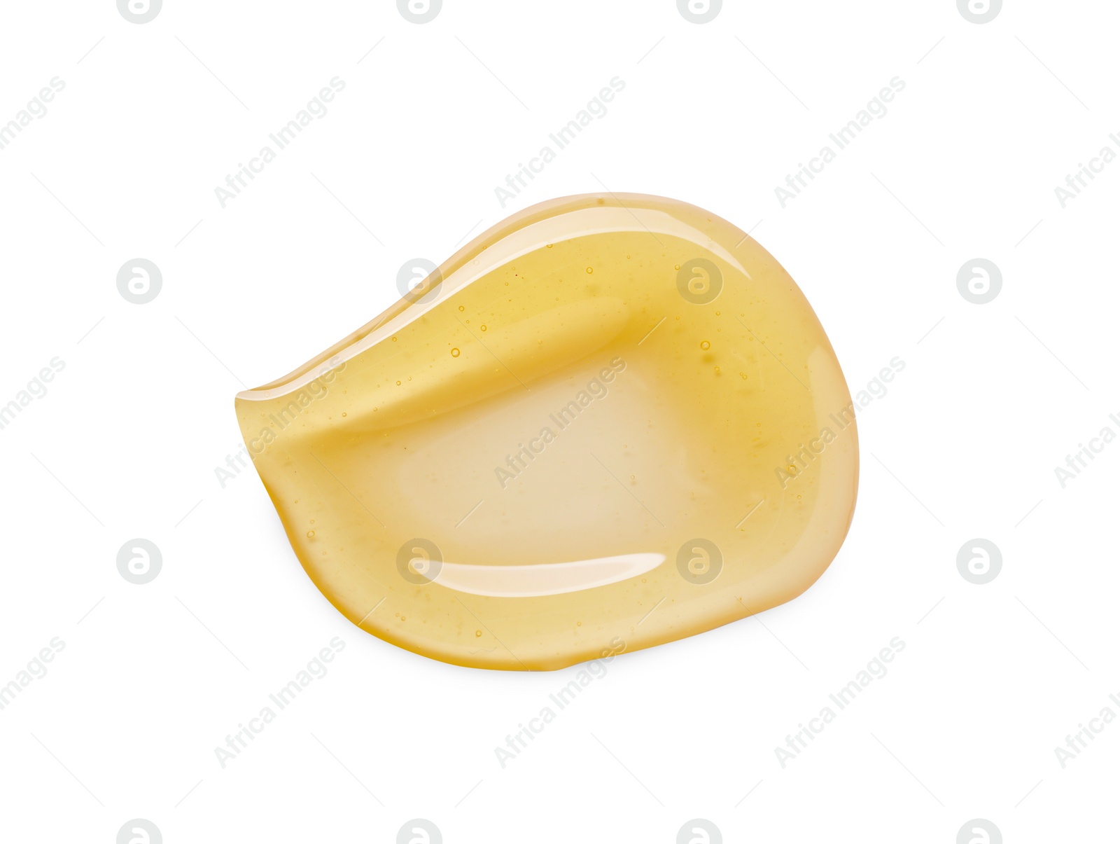 Delicious fresh honey isolated on white, top view Photo of Delicious fresh honey isolated on white, top view