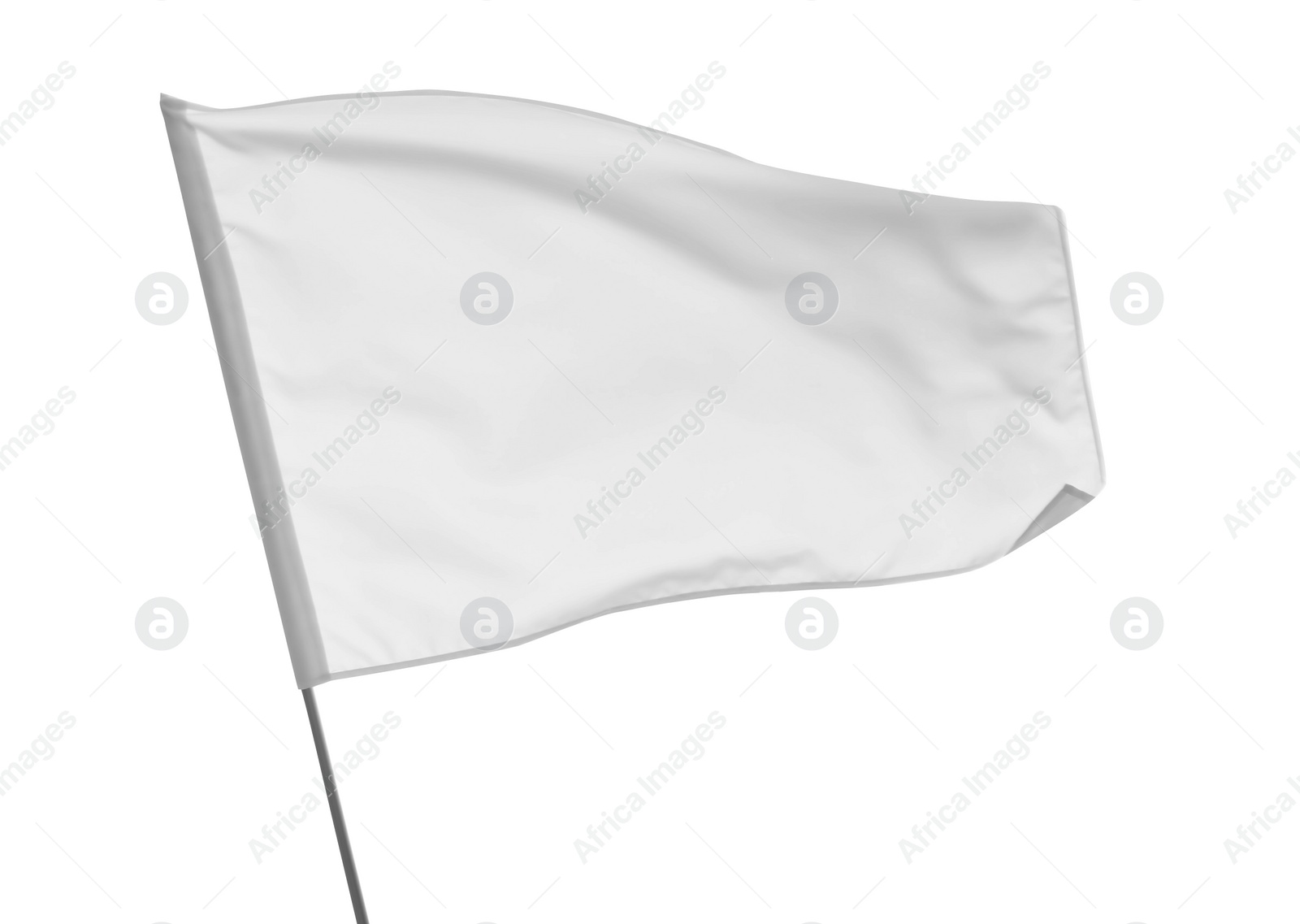 Photo of Blank flag isolated on white. Mockup for design