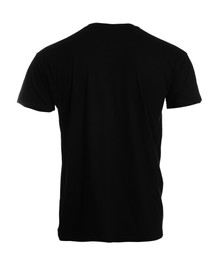 Mannequin with black men's t-shirt isolated on white. Mockup for design