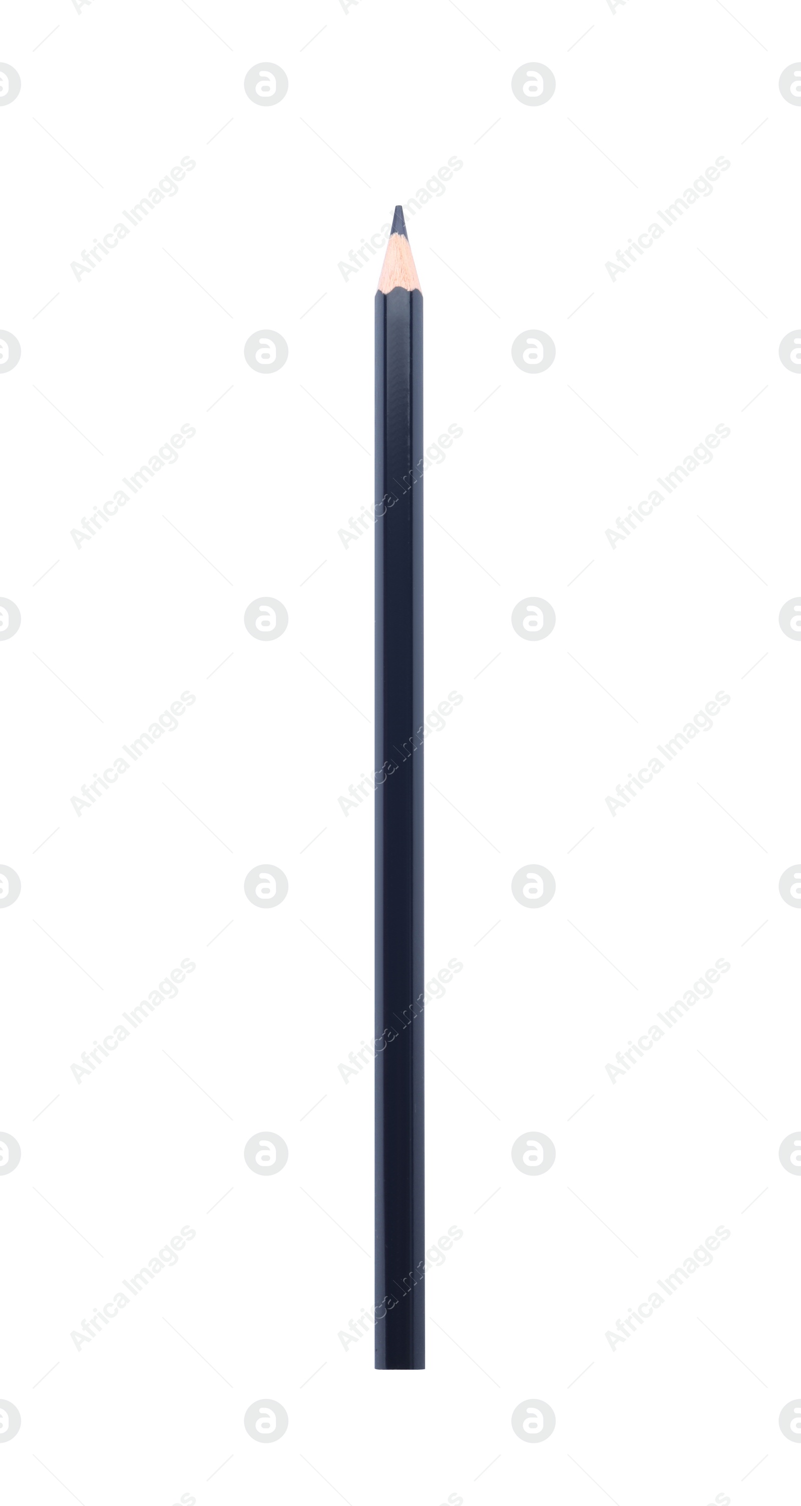 Photo of New wooden pencil isolated on white. School stationery